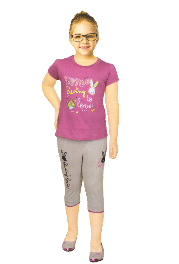 TINI MINI CASUAL SUMMER CUTE CAPRI TOP SET TENCIL SOFT FABRIC FOR GIRLS